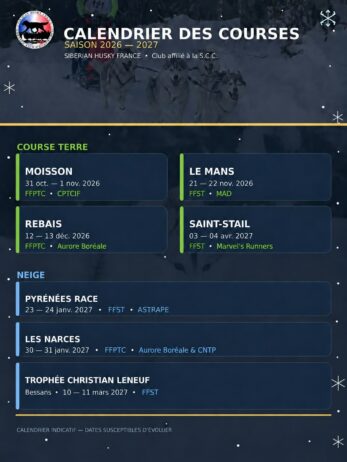 Calendrier Courses BT Saison 2026-2027